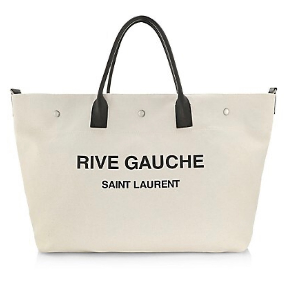 Saint Laurent. Rive Gauche Canvas Tote Bag
